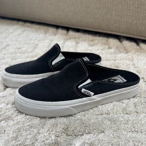 Authentic VANS size 5 women’s black textured slip ons